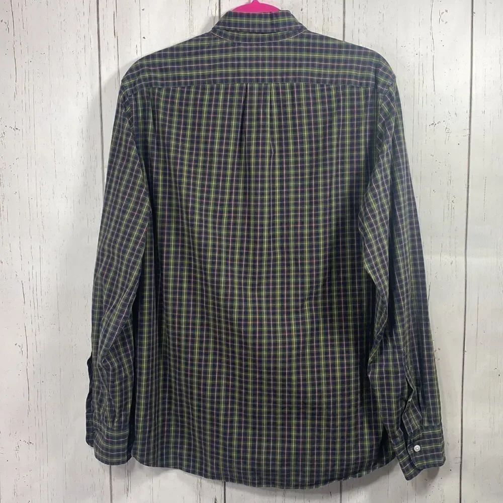 J Crew Mens Slim Fit Plaid Stretch Secret Wash Button Down Shirt